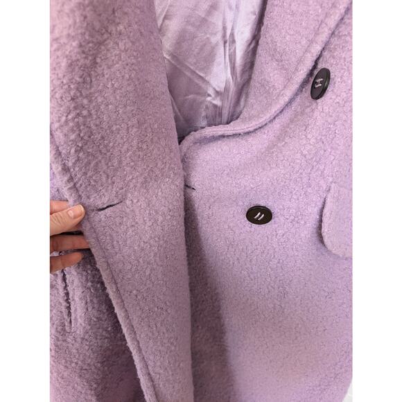 BCBGeneration Womens Double-Breasted Boucle Walker Coat Purple Iris Size XL - Picture 9 of 9